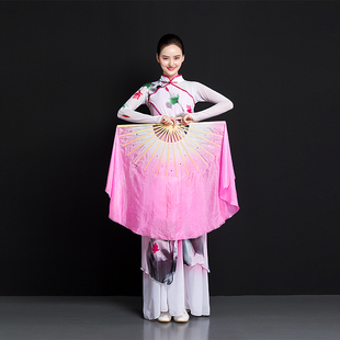 速发花与影涯天海角茉莉花真丝扇子广蹈扇舞场扭秧歌加长演出跳舞