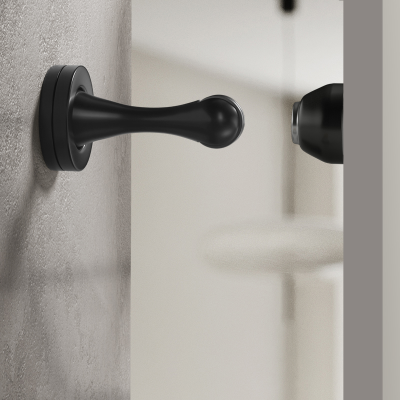 速发迈豪门吸室合磁黑色锌内卧室门吸地吸门碰墙地两用强金吸门器