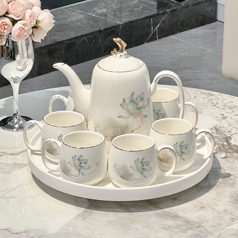 速发厅具套装轻奢2024新款陶瓷水杯茶客茶杯家用壶茶待客结婚礼品