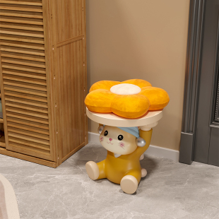 可爱猫咪小凳g子创意个性 矮凳入户门换鞋 凳门口家用客厅儿童穿鞋