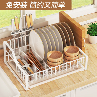 厨房沥水碗架家用台面o碗碟置物架多功能碗柜水槽晾碗盘刀筷收纳