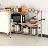 置物架两层三层居家收纳架t家用金属架子整理架两层碳钢架三层锅