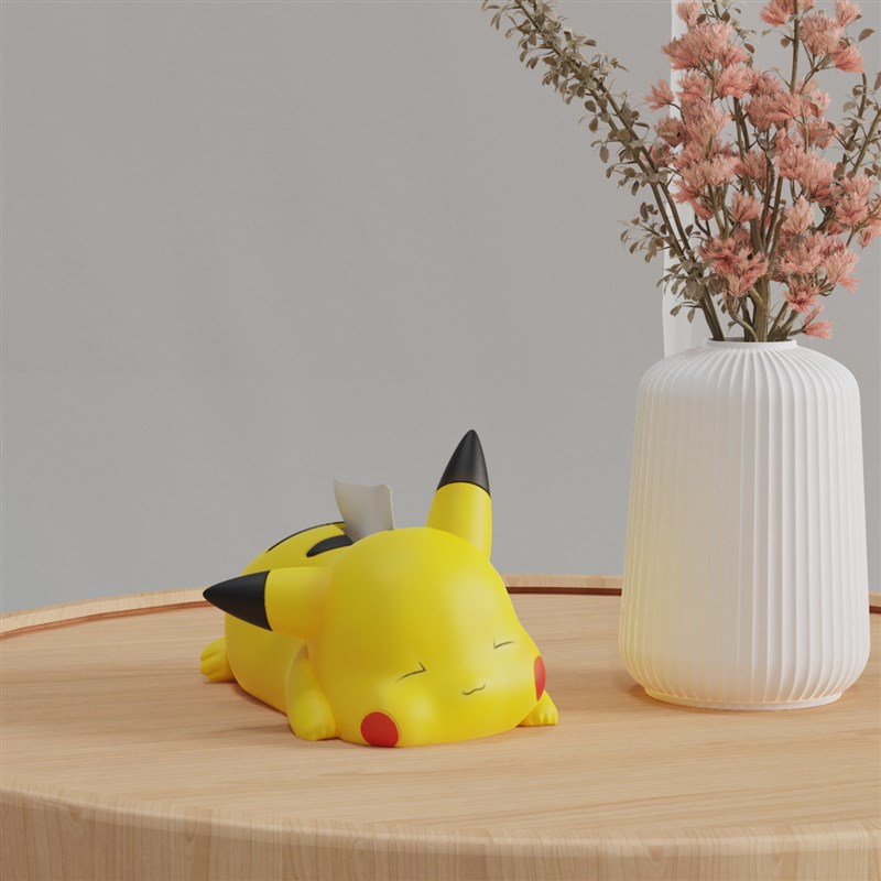 皮卡丘创意纸巾盒桌面摆件可爱趴姿睡F眠家居卧室客厅宝可梦抽纸