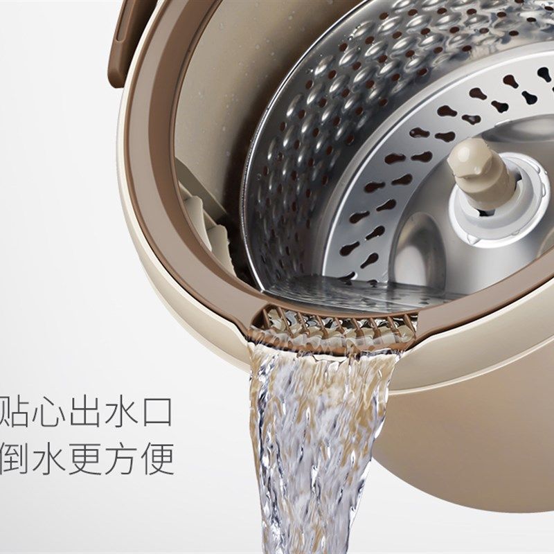 博生免手洗拖e把杆旋转桶家用墩布2020新款一拖净一体式自动单拖