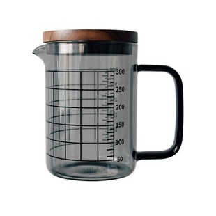 半宅耐热玻璃量杯咖啡萃取刻度杯手冲分享壶带R盖公道杯烘焙牛奶