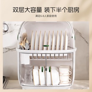 碗碟家用收纳消毒碗柜厨房桌面置物架沥水架碗盘T碗筷橱柜收纳神