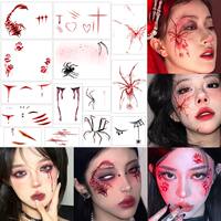 Injured Goddess Halloween tattoo face sticker Makeup Waterproof simulation fake scar wound cosplay party thumbnail 5