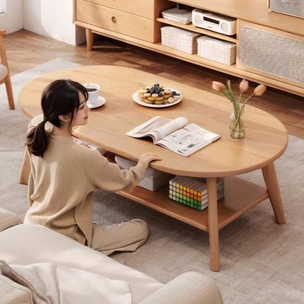日本无印MUJIE实木芯茶几小户型客厅家用2025新款桌子现代简约阳