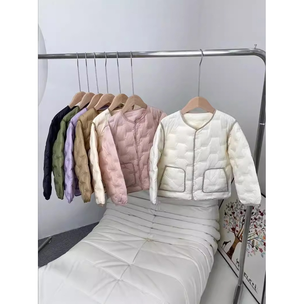 日本品质90%绒子儿童轻薄羽绒服内胆圆领纯色新国标男童女童校服