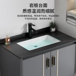 跨境太空铝合金浴室柜组合圆角洗手盆洗脸盆酒店陶瓷一体洗漱台池
