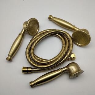 黄铜材质手喷沐浴单头可拆洗手持不堵塞喷头莲莲头洗澡花洒铜本色