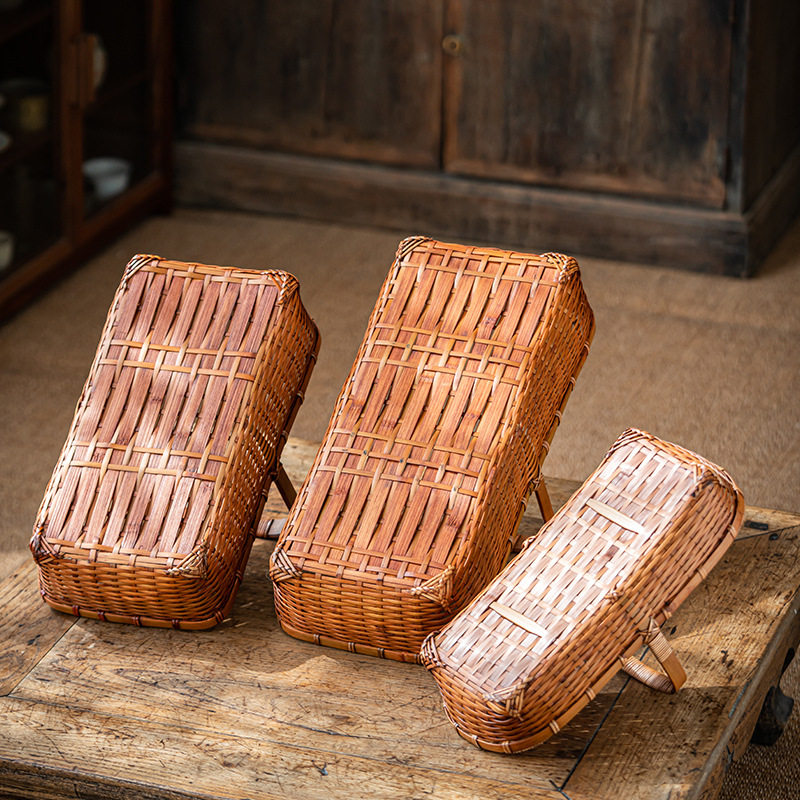 竹编复古手提篮i子精编迷你茶具收纳篮手工编织水果篮紫竹小收纳,特色手工艺,竹编/竹雕,淘宝优惠券,粉丝福利购,淘宝优惠卷