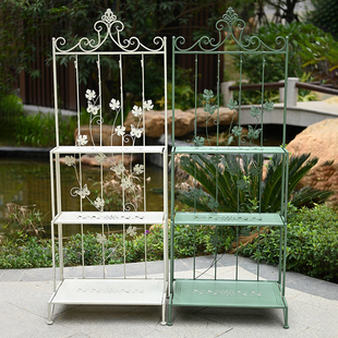 铁艺多层架阳台复古花架户外花园工作台庭院R露台置物架杂货架