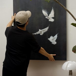 集木室物所/午夜飞行挂画装饰画客餐厅入户玄关沙V发背景墙落地画