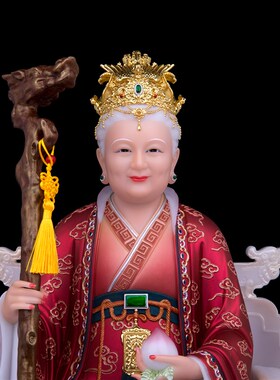 泰山奶奶碧霞元君神像泰山圣老母汉白玉神像家Q居泰山娘娘摆件像