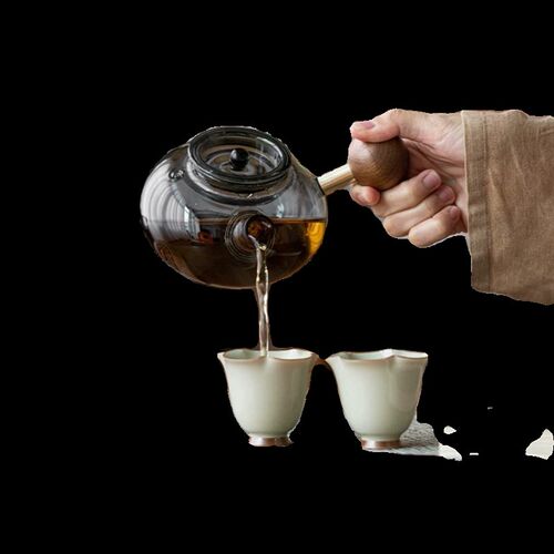 耐高温玻璃温泡茶炉蜡烛温茶器玻璃侧把壶N酒精煮茶器煮茶炉茶壶