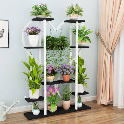 植物摆放架爱心高端客厅欧式高档高脚带轮子可移动阳台花园布置高