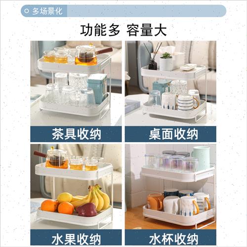 水杯置物架晾放玻璃杯子双层沥水托盘家用收纳杯架放茶杯水壶架子