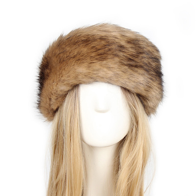 18 Colors Faux Fur Headband Women Winter Hats Warm Fur Faux
