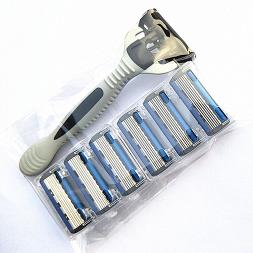 极速6 Layers Razor Replacement Shaver Head Blue Face Knife M