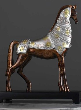 新品战马摆件工艺品美式客厅新中式书桌书柜斗柜摆设办公室装饰品