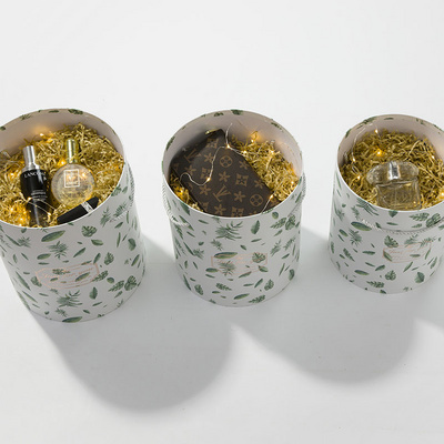 小清新圆筒礼物盒手空盒好看的盒子圆形带灯提礼品盒礼盒包装盒