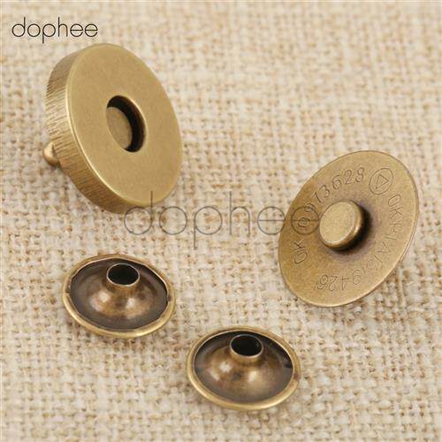 dophee 10pcs 14/18mm Magnetic Snaps Double Rivet Clasps Butt
