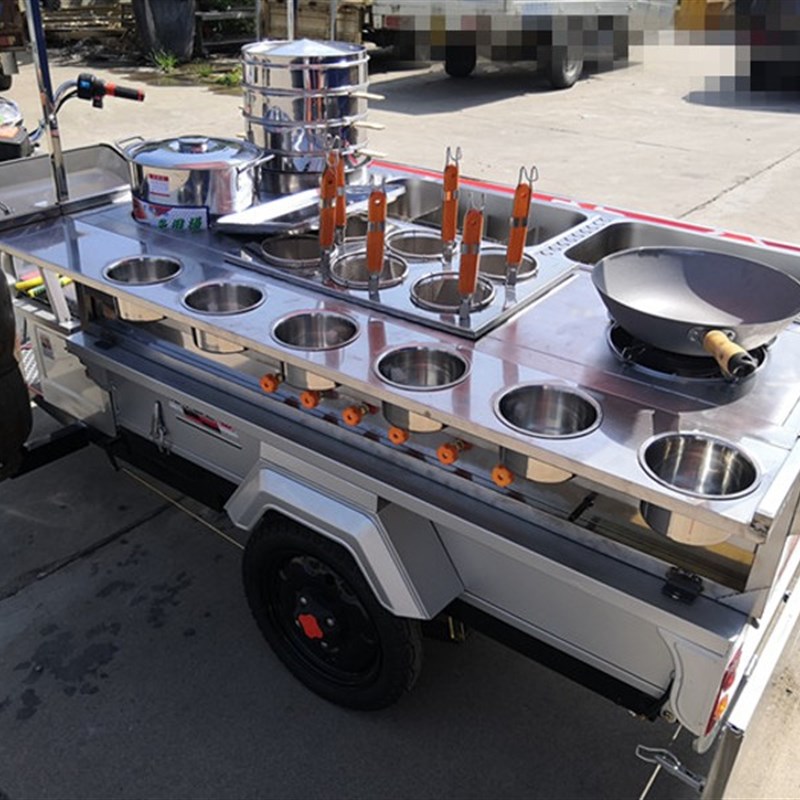 三轮早餐移动四轮定制摆摊手推电动多功能美食车车小吃 商用餐车