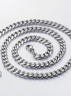 New Style Stainless Steel Cuban Chain Gold Black Fashion Hip