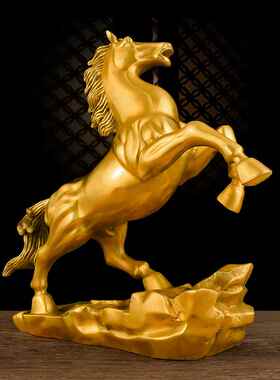 马到成功纯铜家居铜马摆件生肖午马客厅办公室装饰工艺品大号唐马