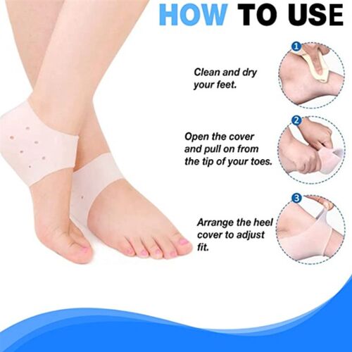 极速2Pcs New Silicone Feet Care Socks Moisturizing Gel Heel