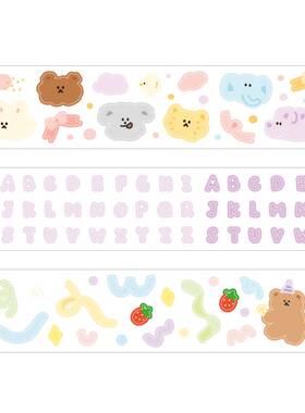 极速Cute Emoticon Letters Ribbon Adhesive Paper Washi Tape