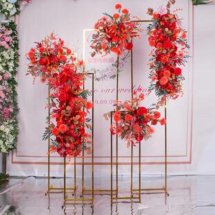 方1框摆件具婚礼饰布花置架几 极速婚庆道铁艺屏风拱门架子背景装