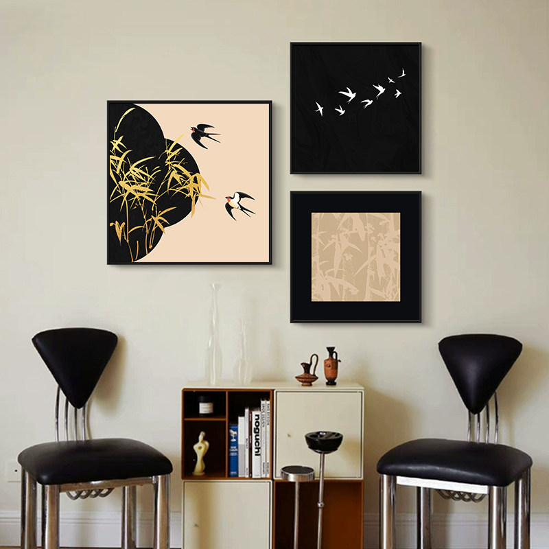 覆古花鸟法式艺术组合餐柜挂画 画客厅饭厅饭厅现代高级感装饰壁,家居饰品,现代装饰画,淘宝优惠券,粉丝福利购,淘宝优惠卷