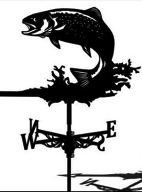 热销风向标摆件转动风车不锈钢喷漆天台屋顶庭院指示针装饰