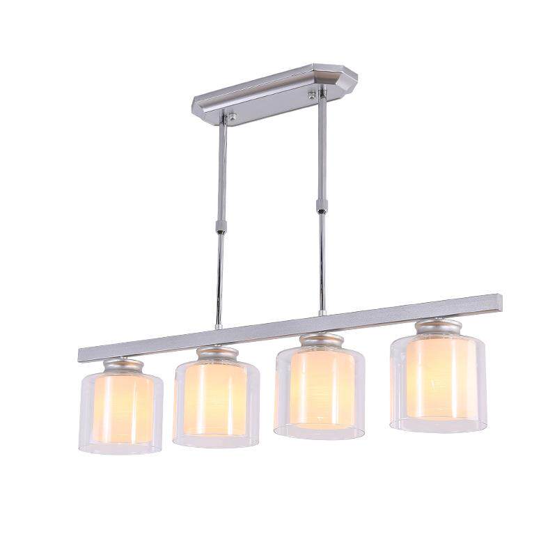 现代简约金黑银色长条餐厅吧台吊灯伸缩吊杆高度可调节厂家直销