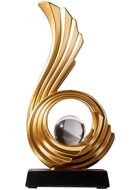 风生水起抽象摆件生水生财酒柜客厅玄关电视柜办公室寓意装饰礼品