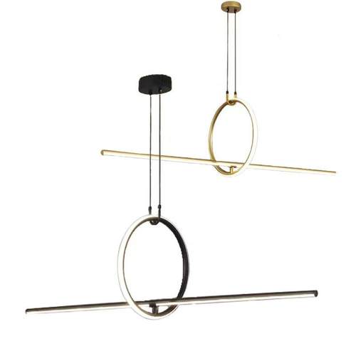 设计师餐厅吊灯现代简约北欧吧台灯餐桌轻奢一字长条灯具极简