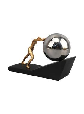 北欧创意运动推球人物摆件客厅卧室玄关书房电视柜样板房家居饰品