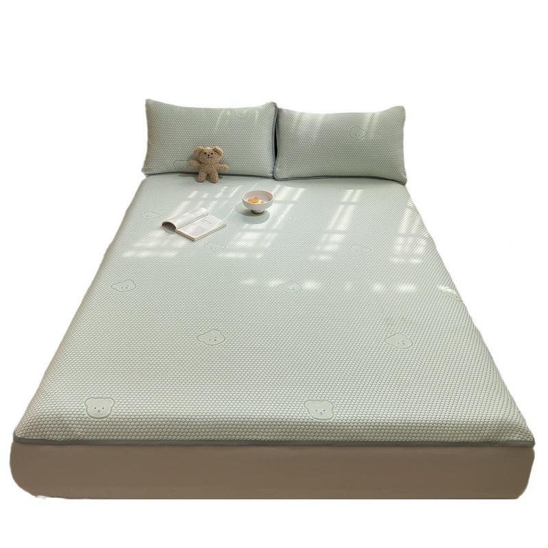 冰豆提花冰丝豆凉席床款笠三件套床单软席可洗机空调席子提花冰豆