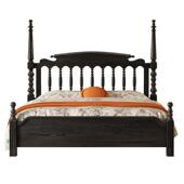 现货速发黑色美式 复古温莎床1.5米 床家用卧室双人床带储物实木