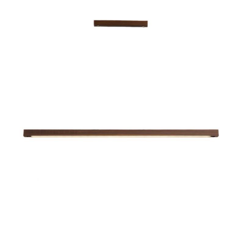 胡桃长木色餐厅吊灯日式现代简新约中禅式意茶室实木条书房餐桌灯