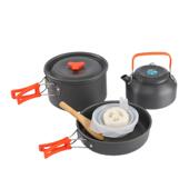 户外锅具野营便携式 套锅煮锅煎锅煮茶壶组合套装 野外露营炊具