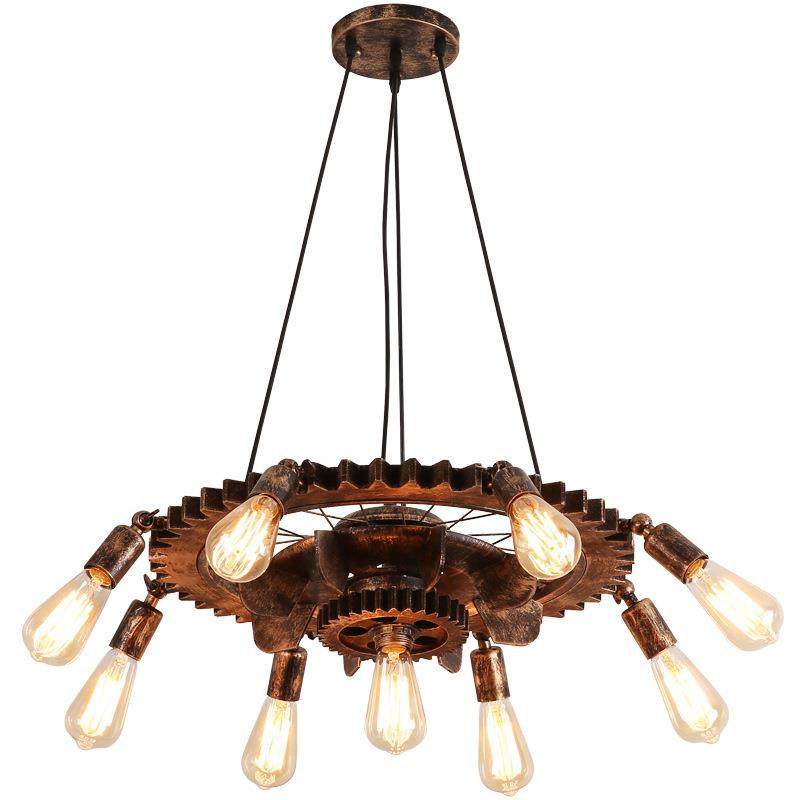 复古工业风齿轮吊灯个性齿轮吊灯loft铁艺餐厅咖啡厅网伽吊灯,家装灯饰光源,智能吊灯,淘宝优惠券,粉丝福利购,淘宝优惠卷