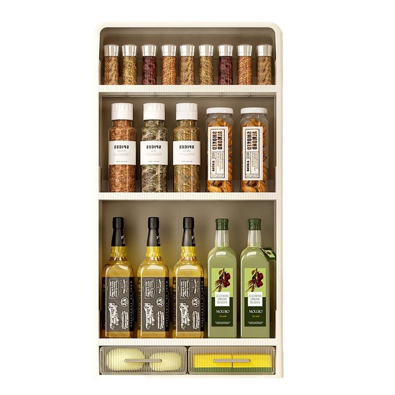 厨房置物功能调味收架纳盒多调料品油厨房置物盐酱醋收纳罐架壁挂