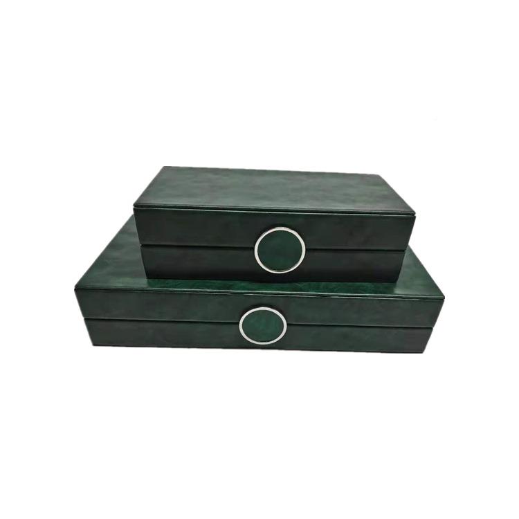 现代奢简约编织皮革收YL02板纳盒样房卧室首饰盒桌面创意纳收首盒