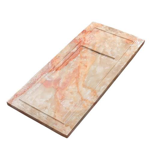 创意玉石纹理茶盘特色浮雕玉石茶盘大号单层排水功夫茶具茶海茶台