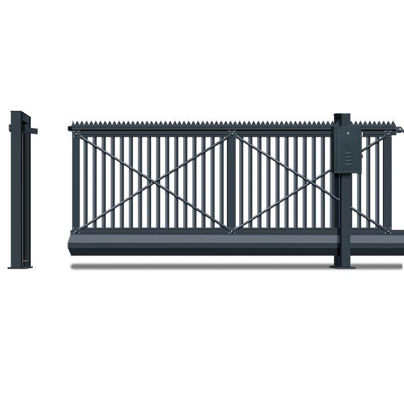 无轨悬浮门平移遥控工业门厂区电动大门工厂庭院铝合金伸缩门滑门