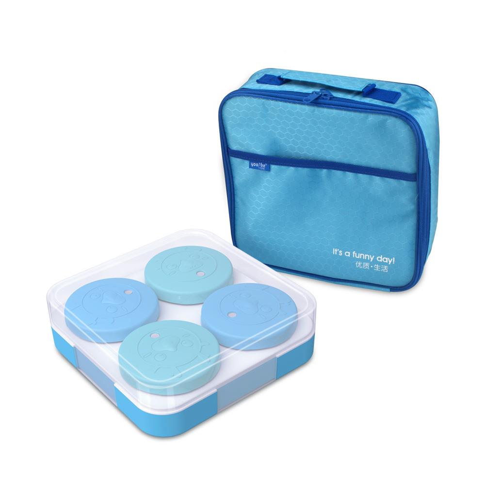 304锈钢保温饭盒小学生分儿童不餐盘上班族便当保盒餐盒格温袋