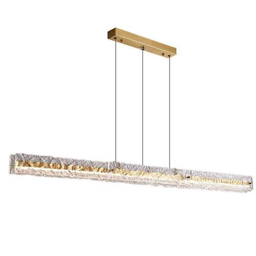 意式轻奢全铜餐厅吊灯简约创意设计感吧台高端玻璃一字长条岛台灯